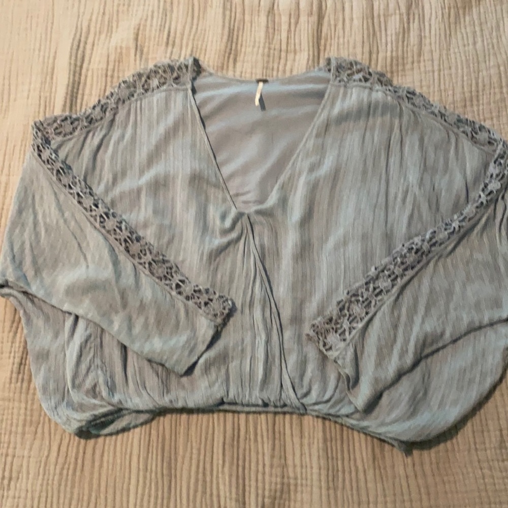 Free People Light Blue Top